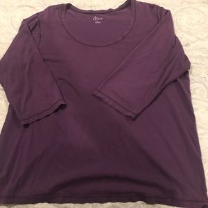 Purple 3/4 sleeve t-shirt